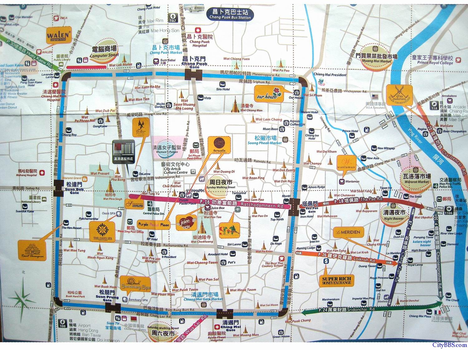 清迈地图 清迈旅游、商业、交通地图大全