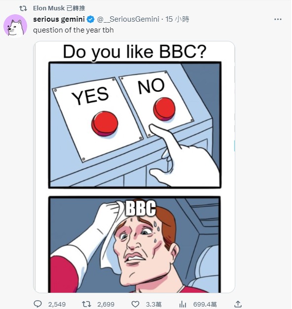 最后连马斯克自己都调侃，BBC的记者应该先想好答案再问